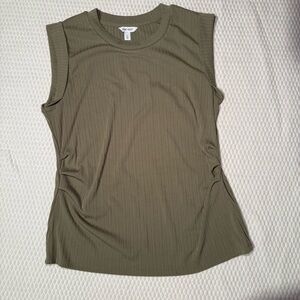 Nine West Army Green Blouse with Ruched Sides - XL